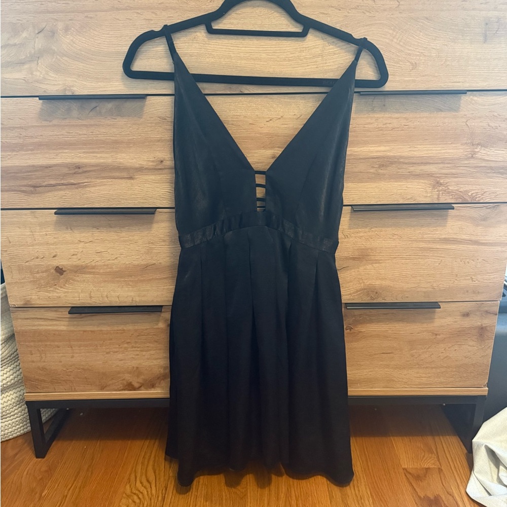 Free People Black satin Mini Dress